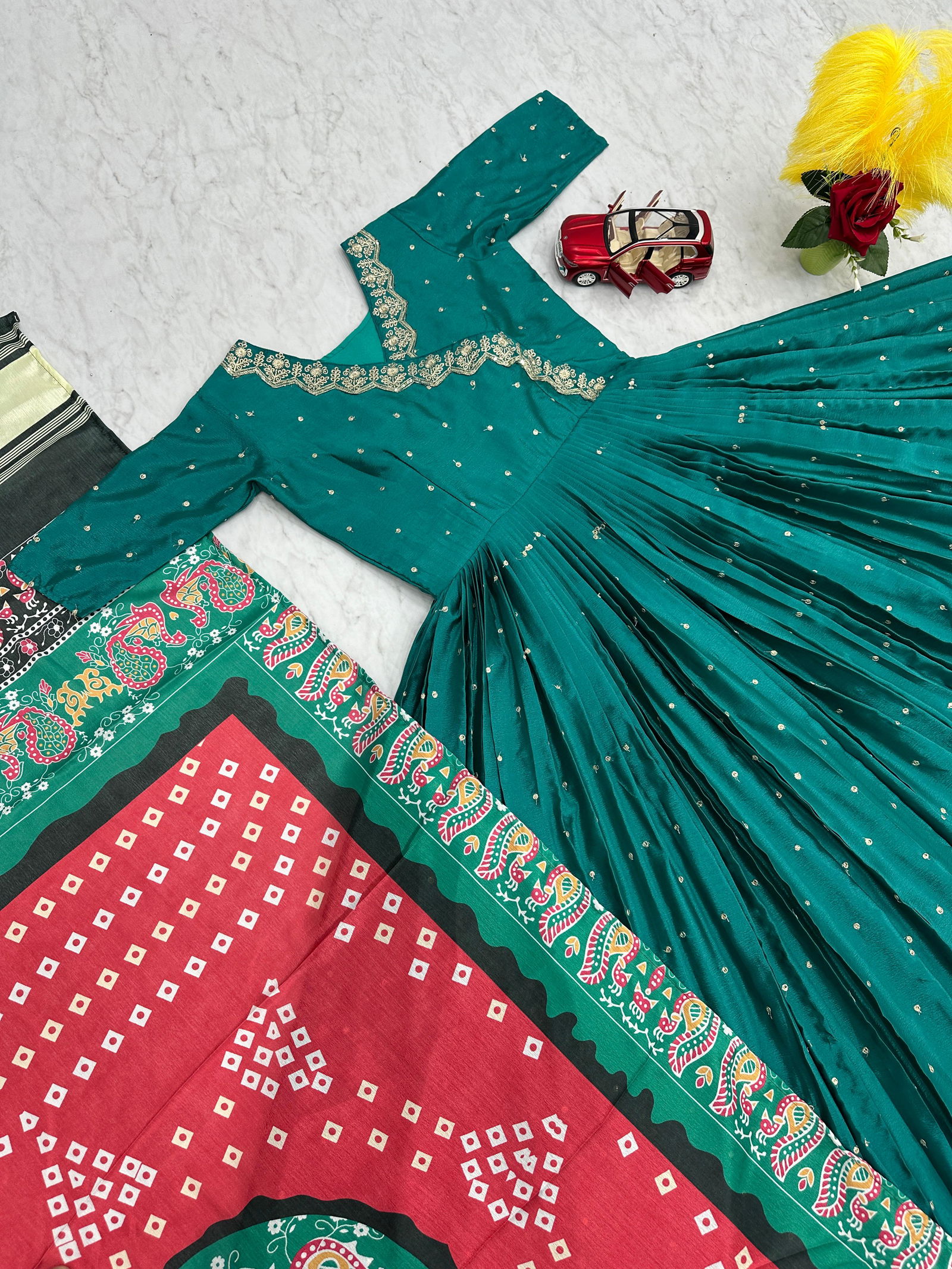 PC 407 Heavy Chinon Designer Gown With Dupatta Wholesale Shop In Surat